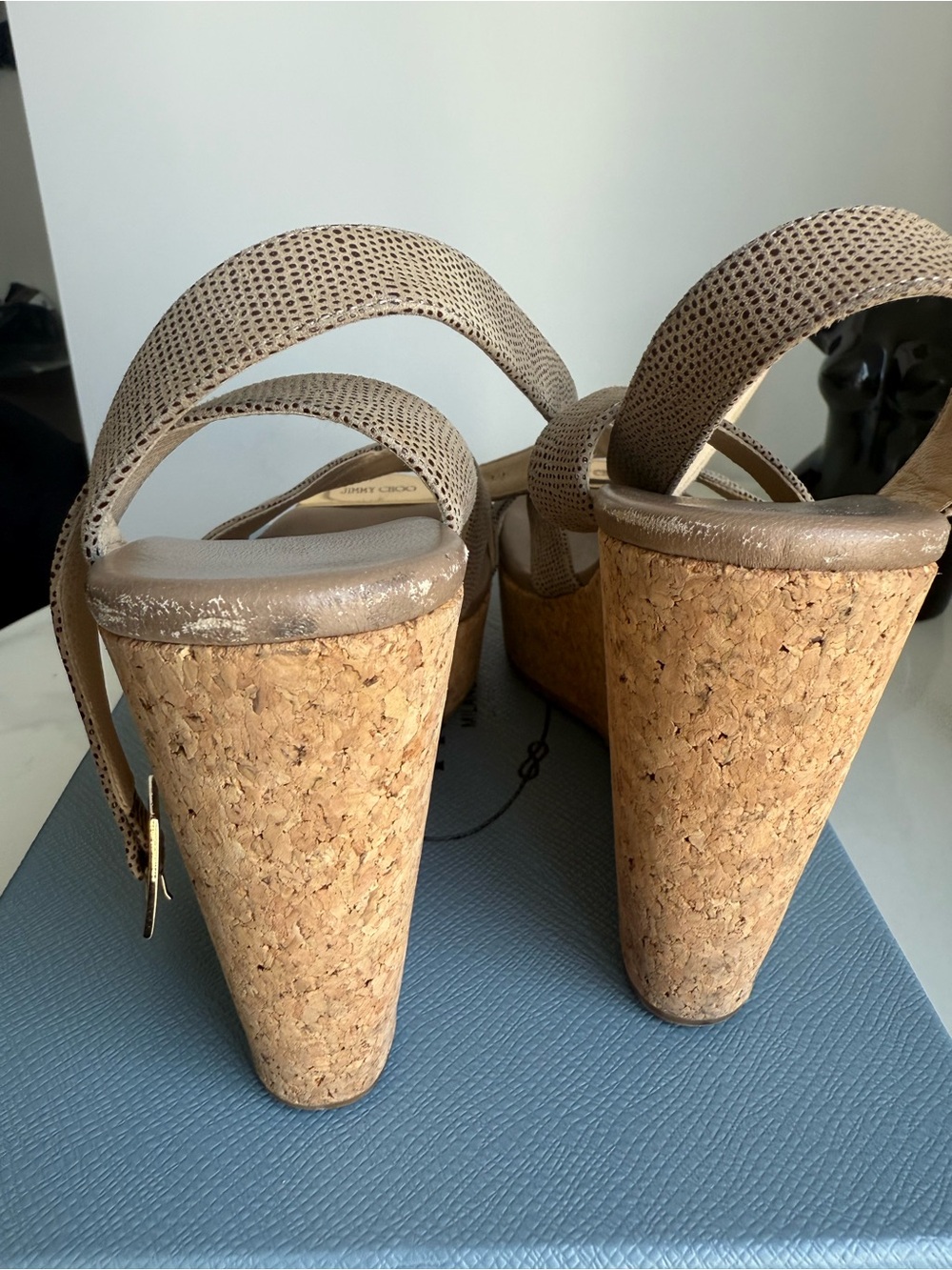 Jimmy Choo Papyrus Wedges strappy leather - Picture 10 of 12